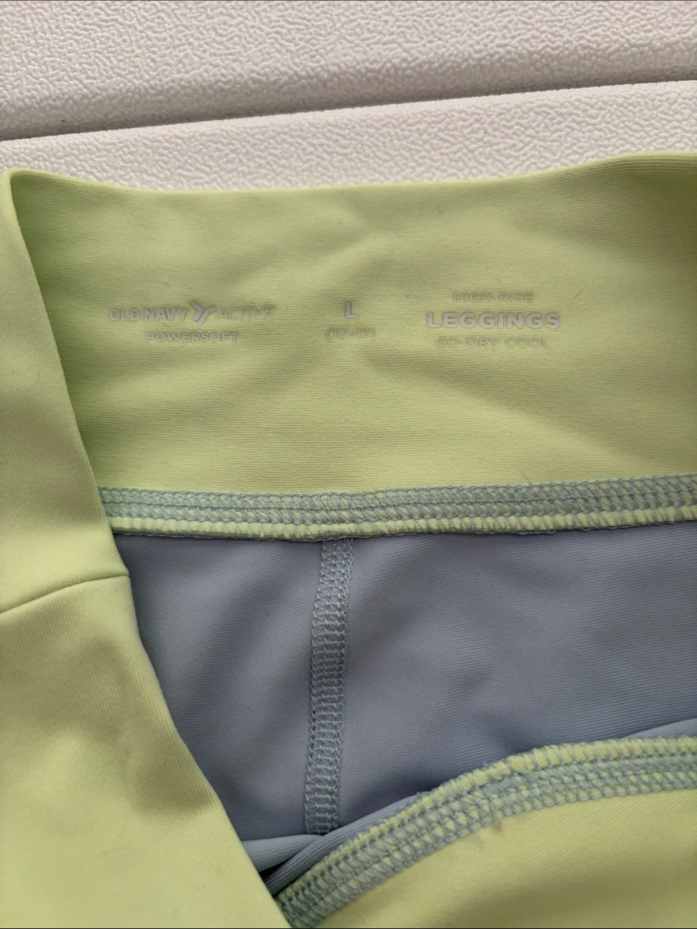Old Navy Light Blue & Lime Green Two-Tone Kids Leggings